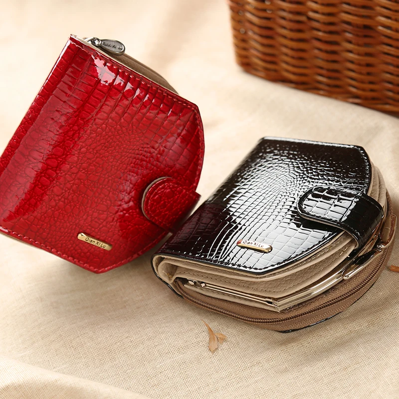 Новые фирменные дизайнерские мини-кошельки женские кошельки в стиле Хобо модные лакированные кожаные кошельки для монет красные и черные женские кошельки