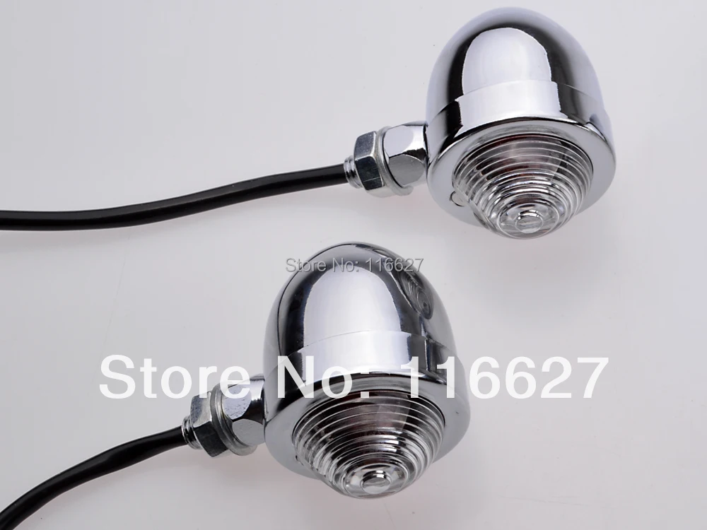 Best For Honda Motorcycle Street Bikes Sport Bikes Chopper Custom Shadow Chopper Cruiser Cafe Racer Chrome Bullet TURN SIGNAL LIGHT