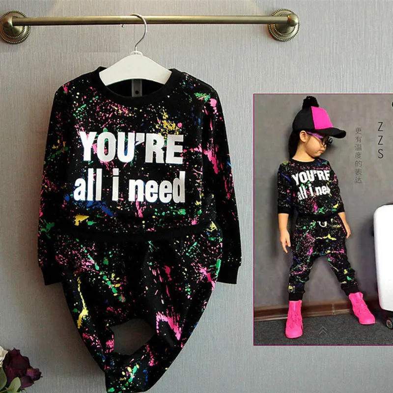 

Children Clothing 2019 Autumn Winter Girls Clothes Set 2pcs Outfit Kids Clothes Sport Suit For Girl Clothing Sets 3 4 5 6 7 Year
