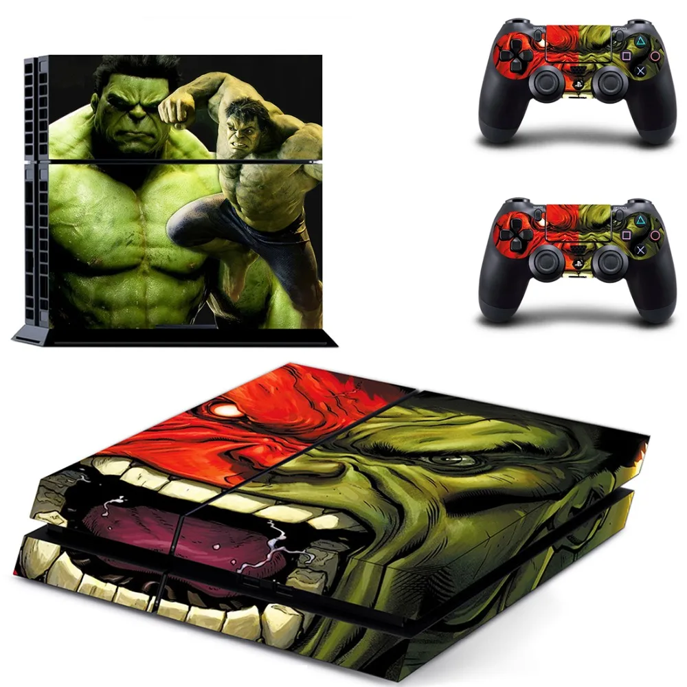 Новые мстители Термоаппликации Наклейка для PS4 Стикеры для sony Playstation 4 PS4 консоли защитная пленка+ 2 шт контроллеры 8 моделей выбрать