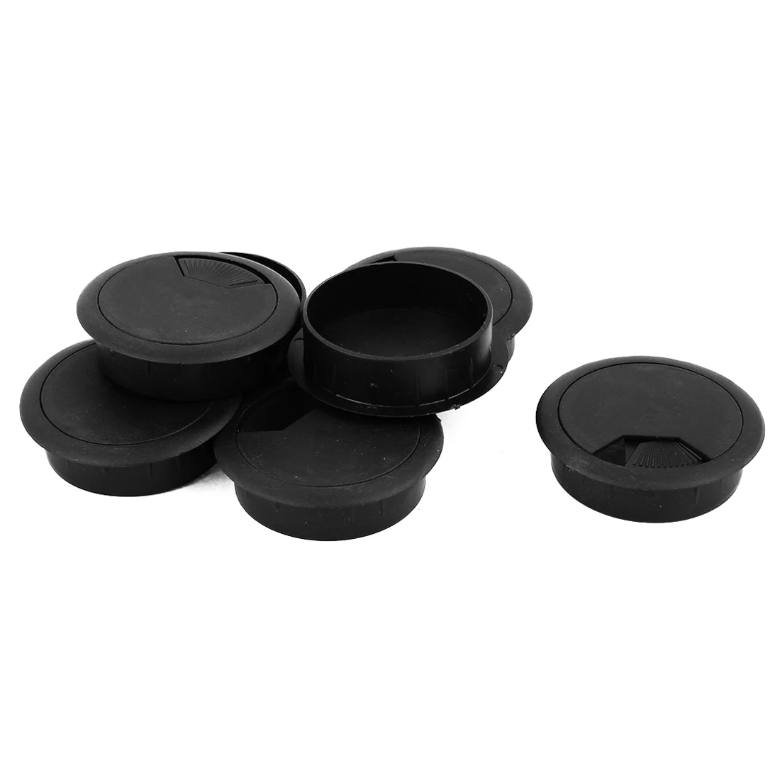 

7 pcs. Computer desk Plastic Cable Grommet Cable socket cable box cover black 50mm Dmr