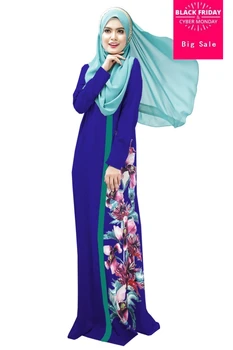 

2018 Flowers Djellaba Jilbabs And Abayas Special Offer Adult Abaya Turkish Robe Musulmane Muslim Dress Digital Printing W122