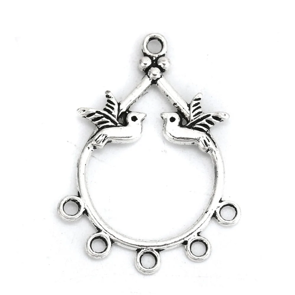 

Doreen Box Zinc Based Alloy Chandelier Connectors Drop Antique Silver Bird Jewelry Findings 37mm(1 4/8") x 27mm(1 1/8"), 10 PCs
