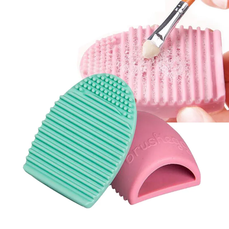 

Makeup Brushes Cleaning Egg Shape Pad Silicone Finger Glove Washing Board Make Up Brush Cleaner Scrubber Silica Gel Tool