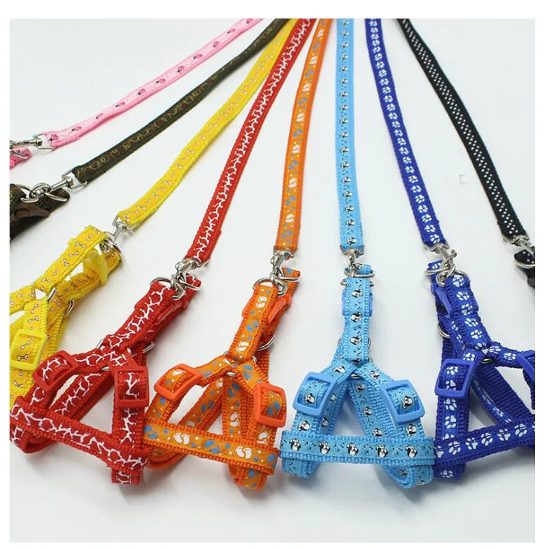

Dog Harness Leash Set For Small Dogs Pug Chihuahua Dog Harness Print Leash Lead Pet Walking Accessories Adjustable Leash Collar