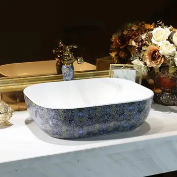 

Art Ceramics Washbasin Household Toilet Retro Washbasin sink bowl oval ceramic wash basin bathroom sink