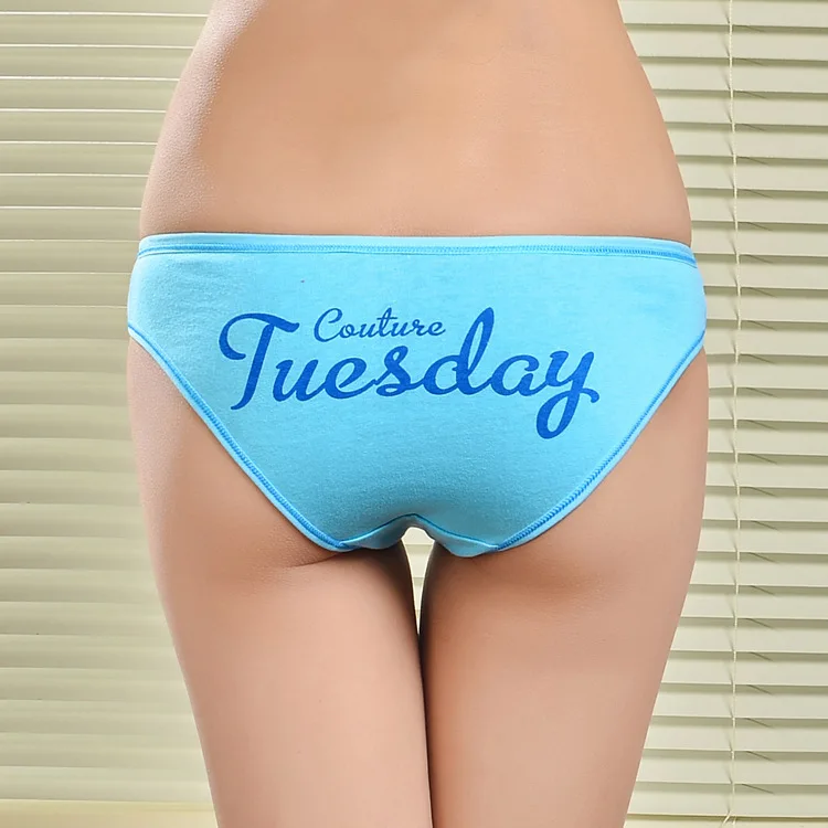 Lot of 4pcs week day bikini cotton Damenunterhosen short brief sexy