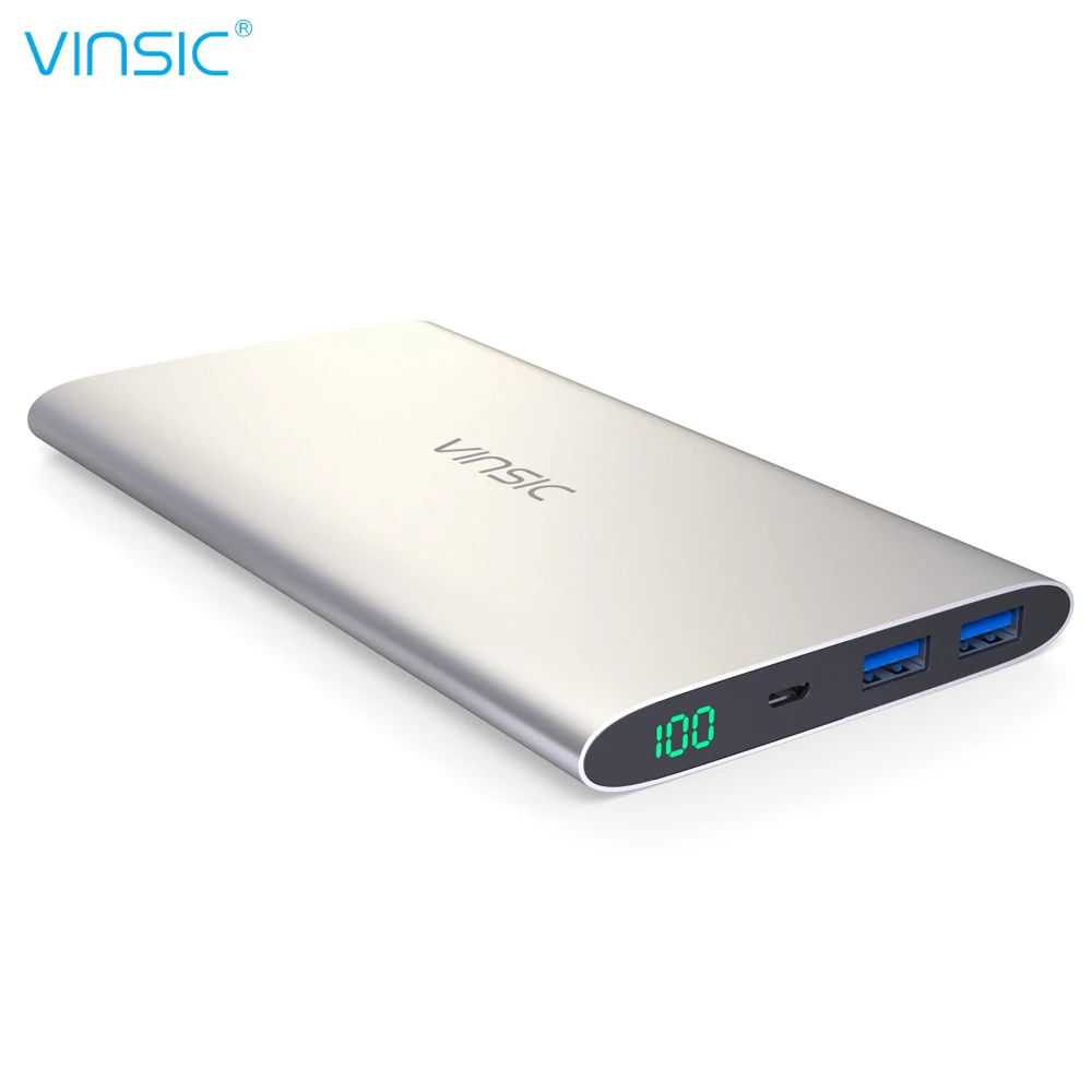 imágenes para VINSIC VSPB211 12000 mAh Banco De Potencia Ultra Delgado Dual De Salida Inteligente de Baterías Externas imágenes para VINSIC VSPB211 12000 mAh Banco De Potencia Ultra Delgado Dual De Salida Inteligente de Baterías Externas