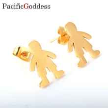 Серьги-гвоздики из нержавеющей стали с милым медведем