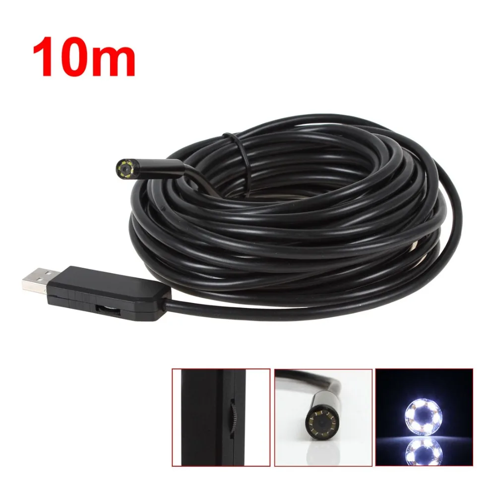 ePathChina Waterproof 10m 6 LEDs CMOS VGA 7mm Lens Mini USB Endoscope