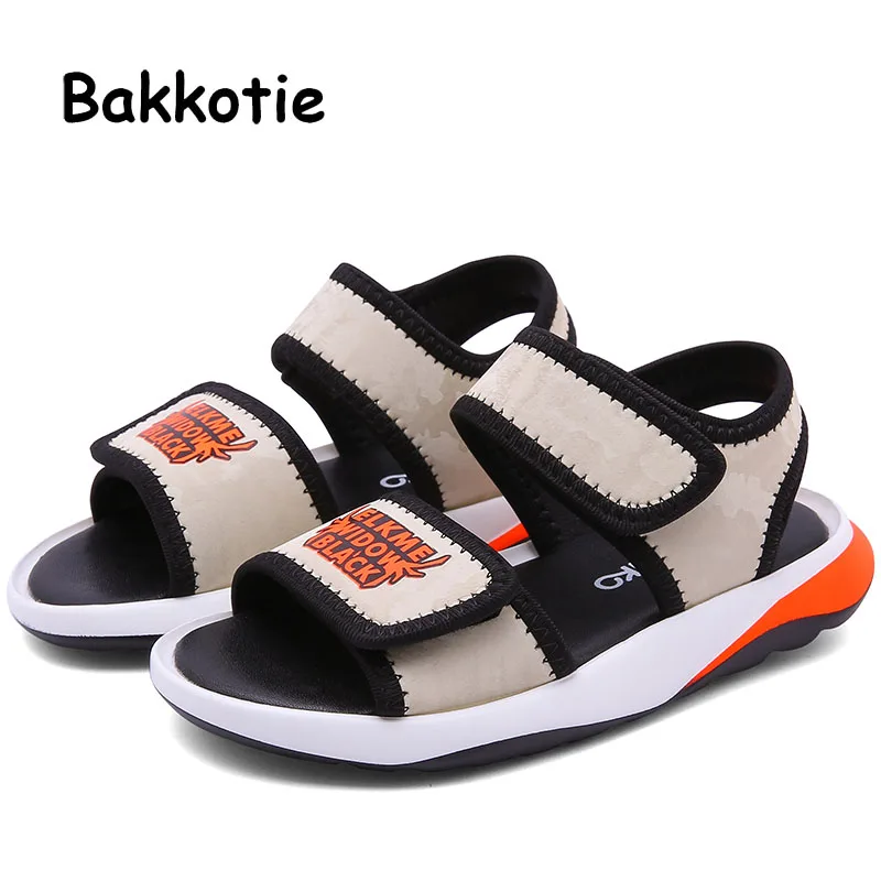 Bakkotie/2019 г. Новые летние модные черные дышащие сандалии для мальчиков детская
