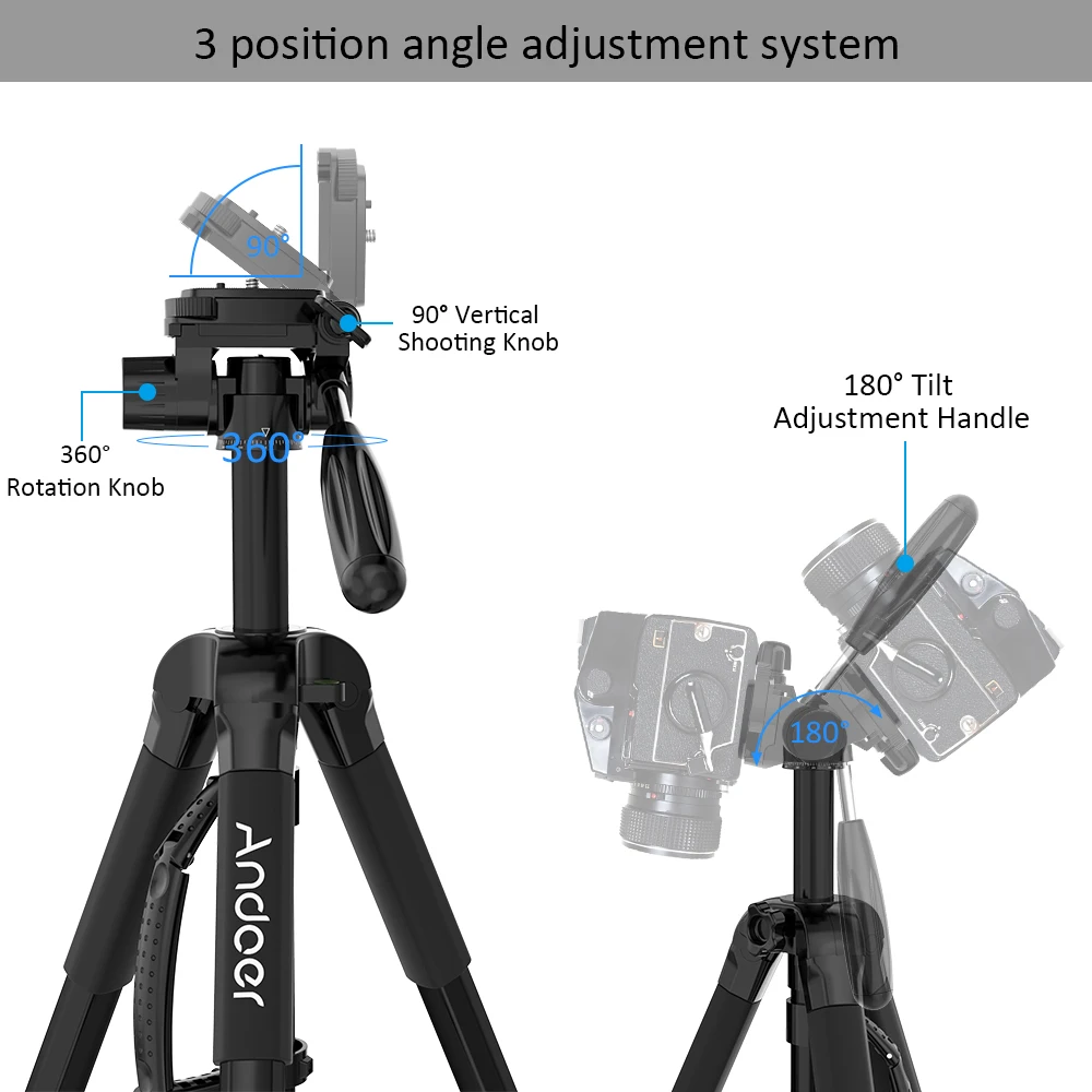 Andoer TTT-666R штатив монопод для камеры портативный легкий штатив для Canon Nikon видеокамера с сумкой для переноски Максимальная нагрузка 4 кг