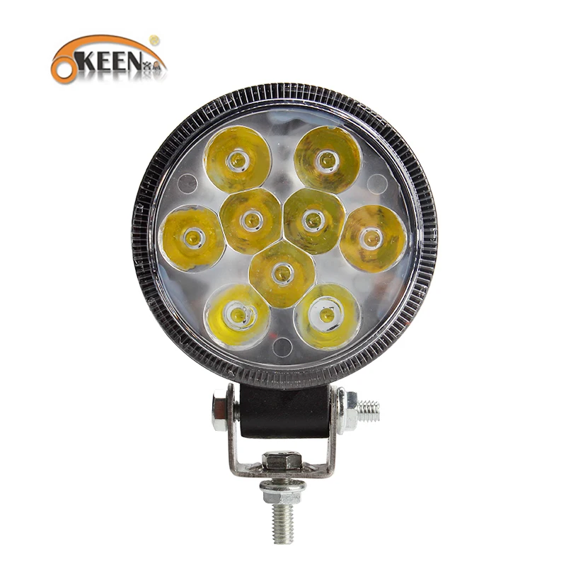

OKEEN 2pcs 12V 24V 27W LED Car Work Light Bar Motorcycle Lamps Spot Flood Beam LED Car Foglight for Off Road For Jeep 4WD 4x4