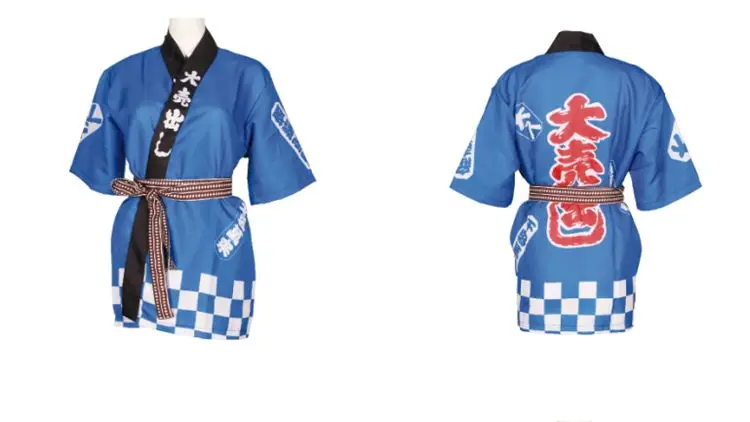 Японские суши кимоно 2018 Новое поступление унисекс шеф-повара Униформа куртка японский ресторан дизайн униформа Рабочая одежда MK1212