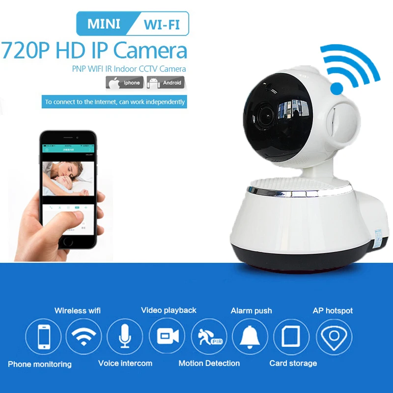 

Million HD 720P IP Camera Wireless Intelligent Video Surveillance Camera Thief Alarm Mobile Phone Night Vision Pet Baby Monitor