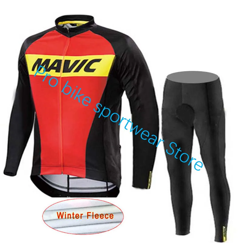 Ropa ciclismo Hombre Mavic Для мужчин зимняя одежда с длинным рукавом Термальность флис Велосипеды Джерси горный велосипед Pro одежда для коллективного велосипеда C19 - Цвет: 15