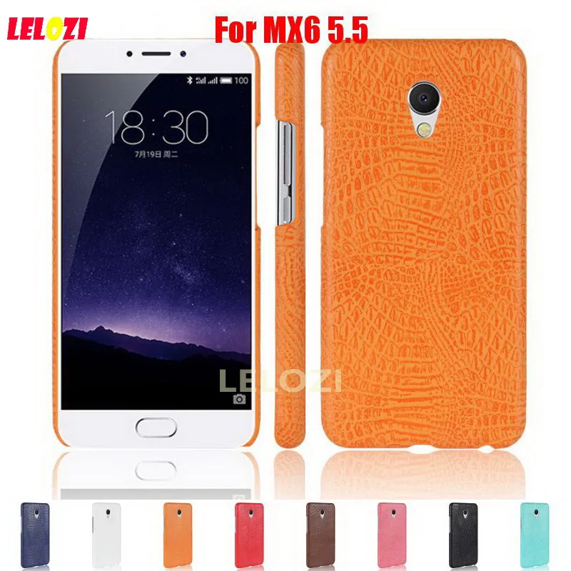 Lelozi Крокодил Змея Pattern Жесткий ПК PU кожа пена телефон ETUI COQUE чехол для Meizu MX6 5.5 mx 6