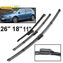 Щетки стеклоочистителя Misima для VW Golf 7 MK7 2012 2013 2014 2015 2016 2017 2018 26 дюймов 18 дюймов 11 дюймов, 3 шт.