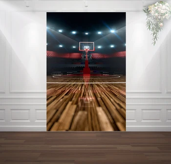 

HUAYI Basketball court wooden floor photography backdrop background for boys party xt-7489