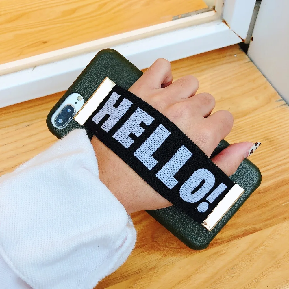 

Luxury fashion elastic straps letter phone case for iphone XS max case for iphone XR X XS Cases for iphone 7 6 6s 8 plus cover 7
