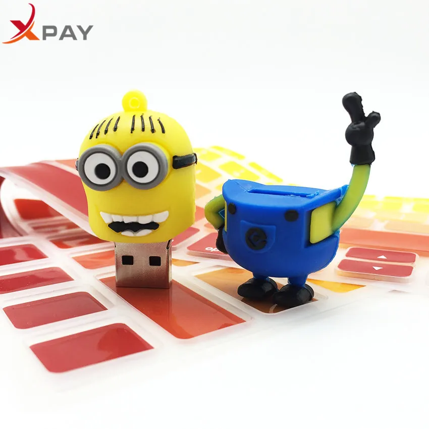 

Usb Flash Drive Cute Cartoon Little Yellow Man USB 2.0 Pendrive 32GB Pen Drive 4GB 8GB 16GB 64GB Usb Stick 128GB Free Shipping