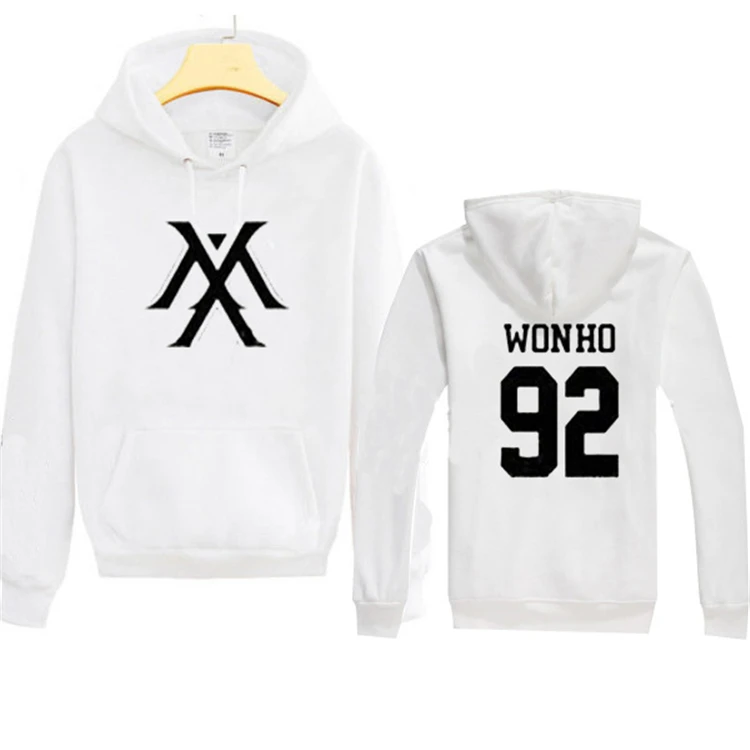 C3 Kpop MONSTA X, черный и белый пуловер унисекс с капюшоном, флисовые толстовки, пальто k-pop monsta x, толстовки с длинными рукавами, одежда с капюшоном - Цвет: C3