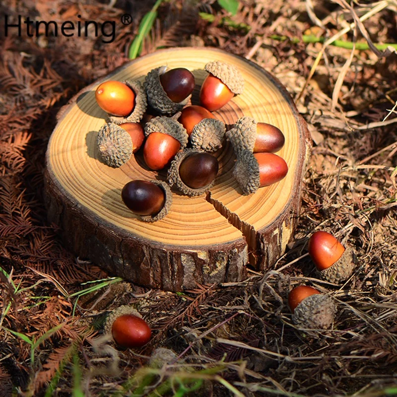 Set of 20 Realistic Artificial Acorn Decorations for Autumn Home and Kitchen Decor