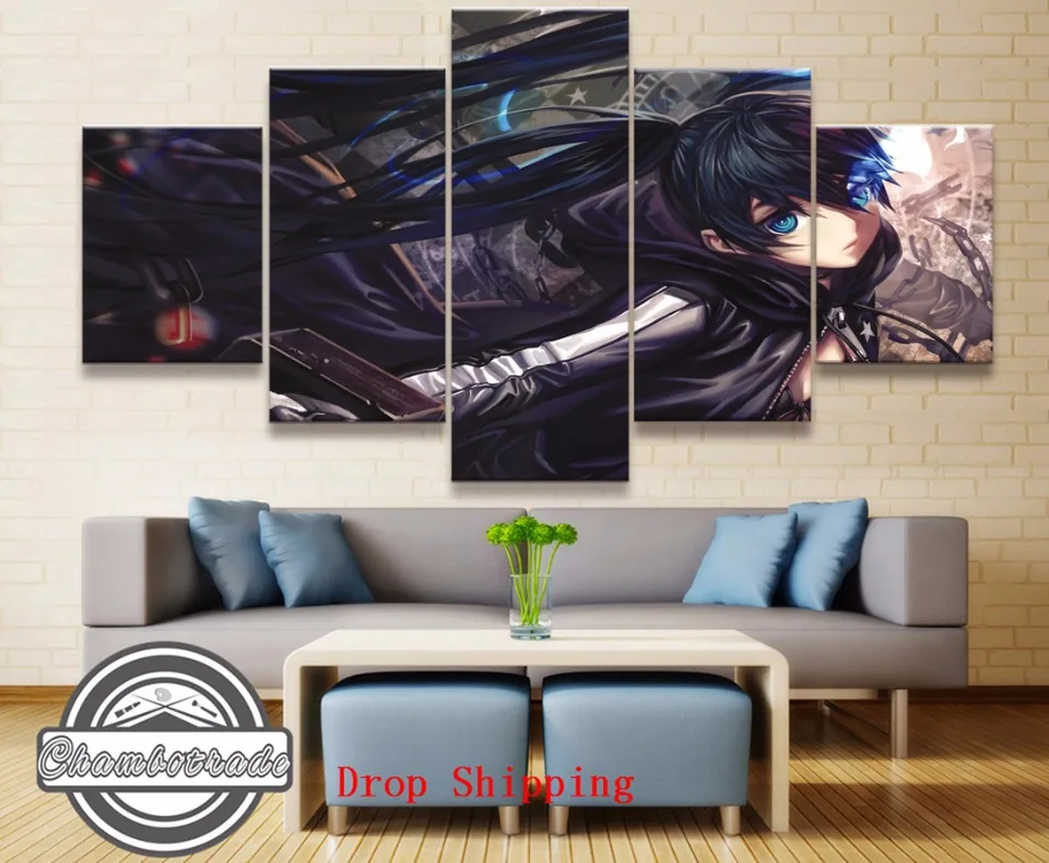 5 Piezas Moderna Impresion Hd Lienzo Pintura Arte Negro Rock