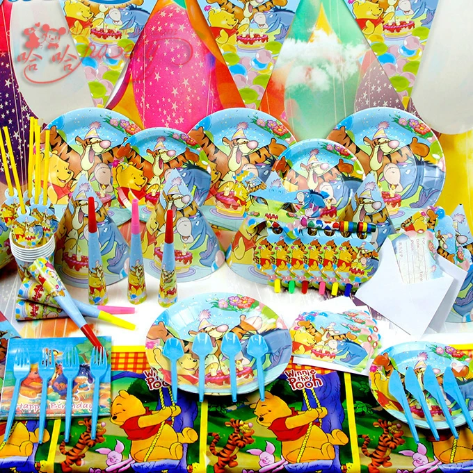 Hotsale 60 Pcs Lote Winnie L Ourson Enfants Fete D Anniversaire Theme Birthday Party Birthday Party Decorations Bebe Livraison Gratuite Aliexpress