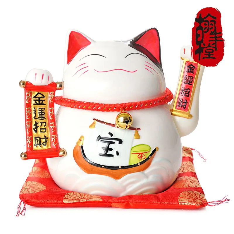 

9 inch genuine treasure ship hand Lucky Cat Piggy Money wedding ornaments gift opening Home Furnishing