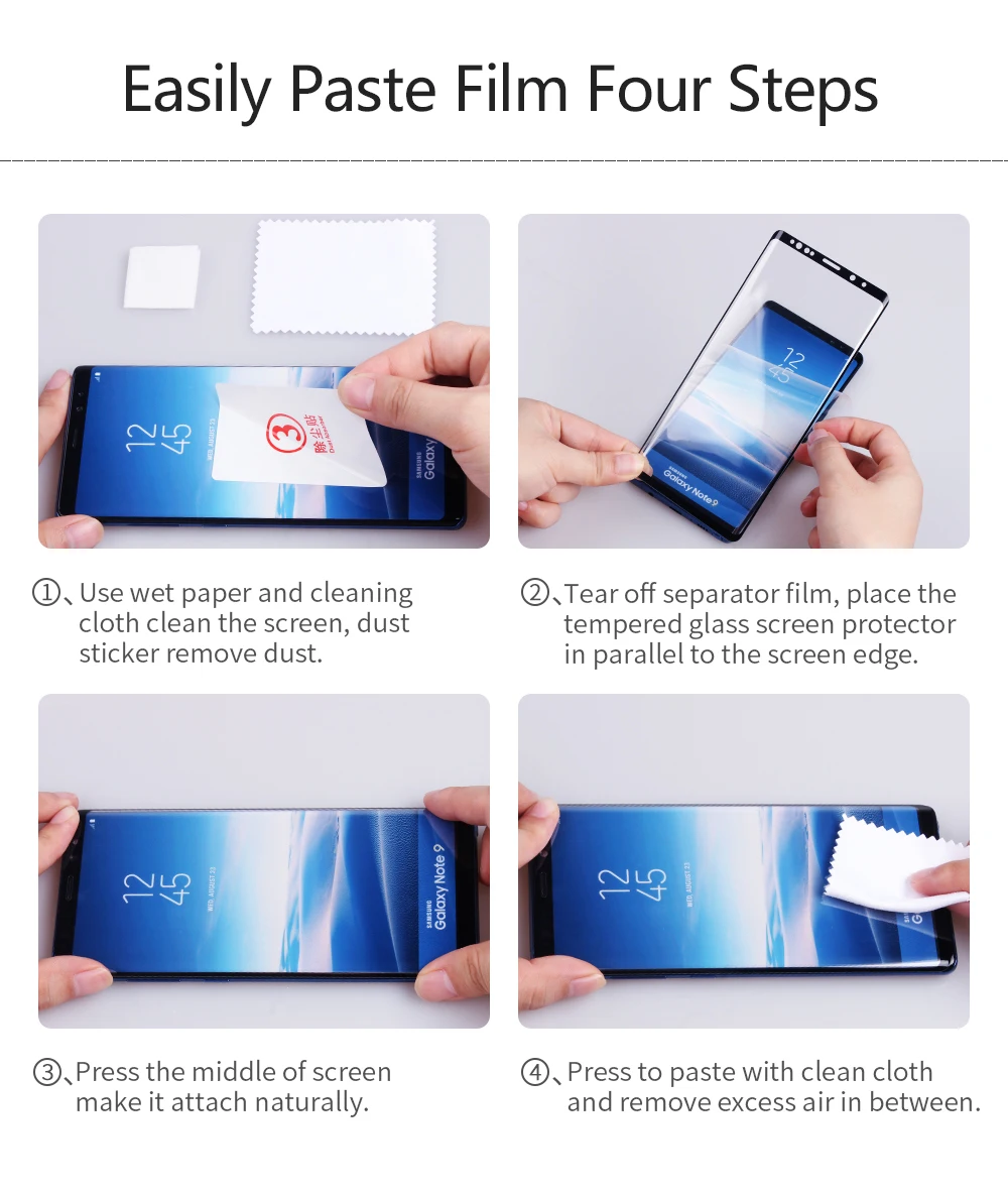 Защитное закаленное стекло Essager 0,3 мм 5D для samsung Galaxy Note 9, Защитная пленка для samsung Note 9 8 S9 S8 Plus