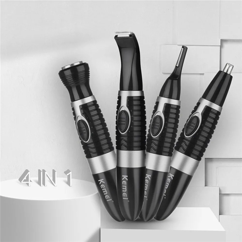 

Kemei Multi-function 4 in1 Electric Skun Nose Ear Beard Shaver Eyebrow Hair Trimmer Anti-slip Handle Washable Portable