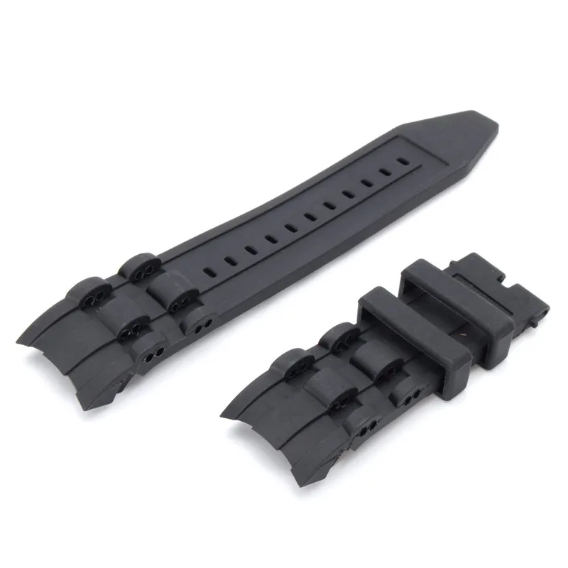 

Black Watchband Wristband Replacement Strap 26mm Rubber Watch Band Without Buckle