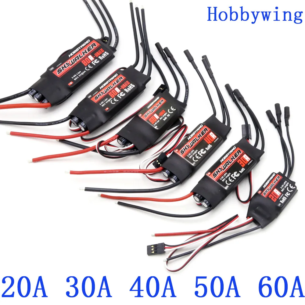 Hobbywing Skywalker 20A 30A 40A 50A 60A 80A ESC Регулятор скорости с UBEC для Квадрокоптер RC FPV самолет
