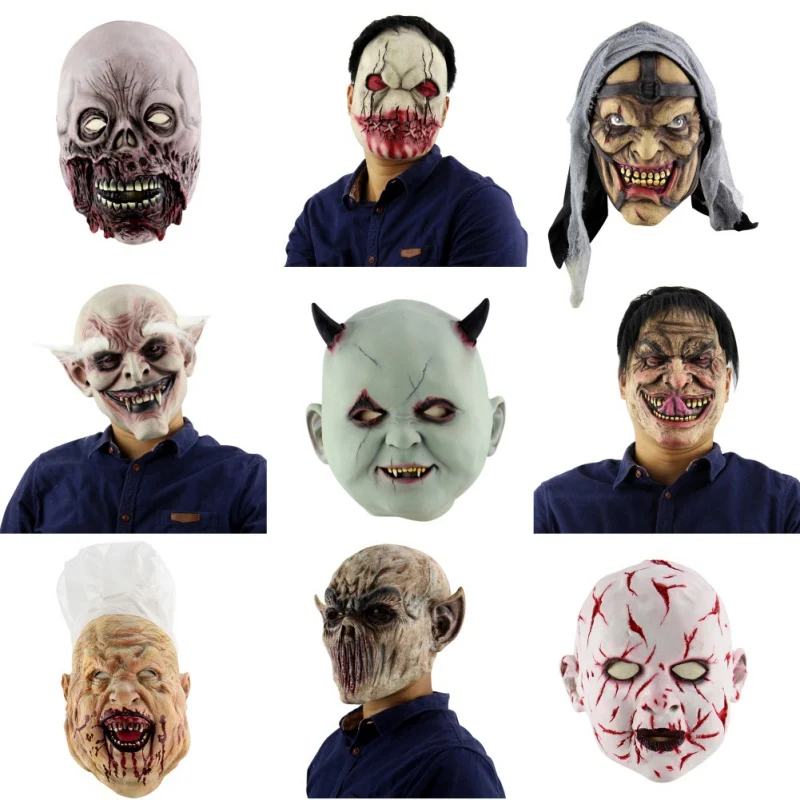 

Halloween Latex Mask Horrifying Mask Latex Mask For Masquerade Halloween Costume Bar Realistic Festival Party Supplies