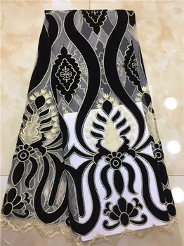 

2018 african velvet lace fabric !High quality African lace fabric!Free shipping velvet and net lace cloth X01