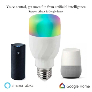 

E27 Smart Wifi LED Bulb Colorful Remote Control,RGBW Wifi Light Lamp for Amazon Alexa Google Home Tuya Smart