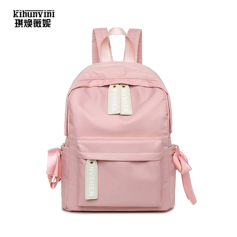 Woman New Simple Nylon Backpack All-match Female Oxford Cloth Waterproof Backpack Bag