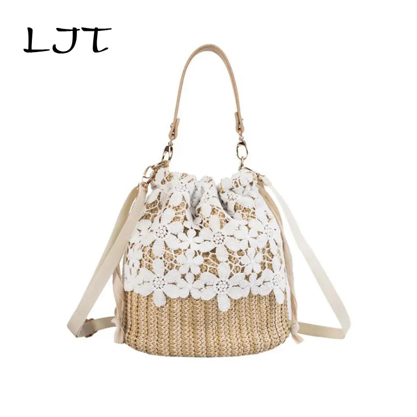 Сумка ведро LJT маленькая кружевная летняя 2019|Сумки с ручками| |