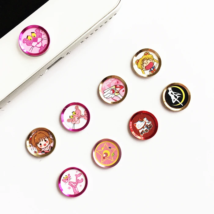 

Universal Touch ID Home Button Stickers For iPhone 5S SE 6 6S 7 8 Plus For Ipad mini 4 cartoon Hello kitty Fingerprint Keypad