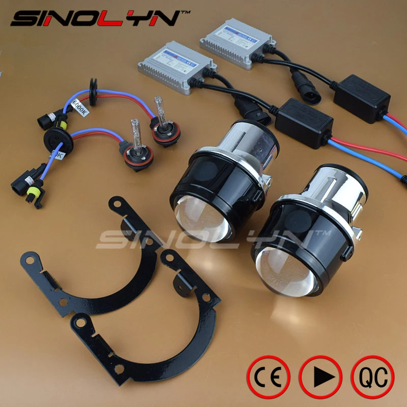 SINOLYN Universal HID Bi xenon Projector Lens Fog Lights Lenses Driving