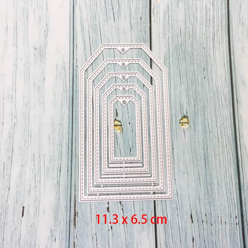 

5Pcs/set Label Frame Metal Cutting Dies Christmas Tag Stencils For DIY Scrapbooking Photo Album Paper Cards Embossing Craft Dies