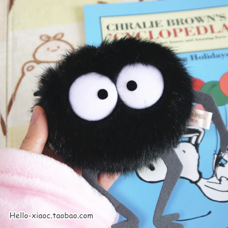 12 см Симпатичный Hayao Miyazaki Totoro Fairydust черный угольной шар плюшевый брелок Кошелек