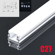 C27 5 комплектов 50 см U Форма Светодиодные ленты фонари Алюминиевый канальный профиль с крышкой, заглушки и крепежные зажимы для светодиодный свет бар огни