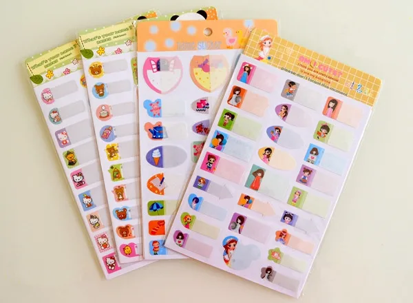 Бесплатная доставка 5 листов записи на детей имя стикер идентификации ПВХ водонепроницаемые Настройка детский сад школы Office для дома DIY