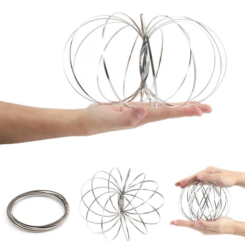 Поток кольца-Kinetic Slinky потока игрушка 3D Spinner динамичного движения Наука игрушка