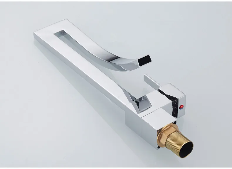 ZGRK смесители для раковины с одной ручкой на бортике хромированный латунный квадратный Высокий кран для раковины ванной комнаты смеситель горячей и холодной воды водопроводный кран