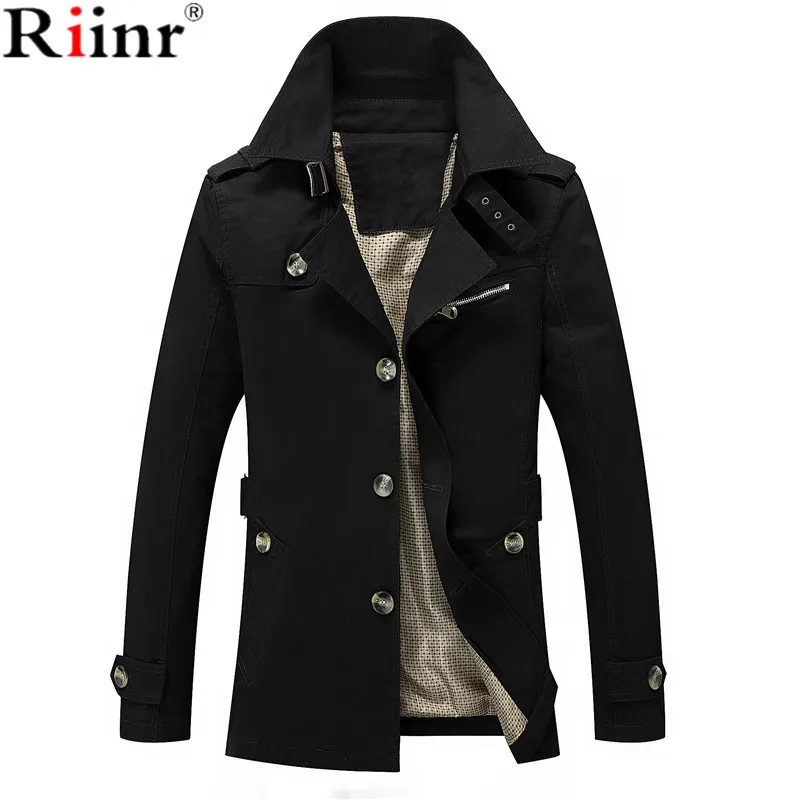 Riinr font b Men b font font b Jacket b font Coat Long Section Fashion Trench