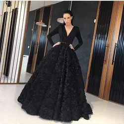 Длинные черные Арабская, Дубай стильные вечерние одежды 2019 Великолепная облегающая, с длинными рукавами вечернее Для женщин вечерние