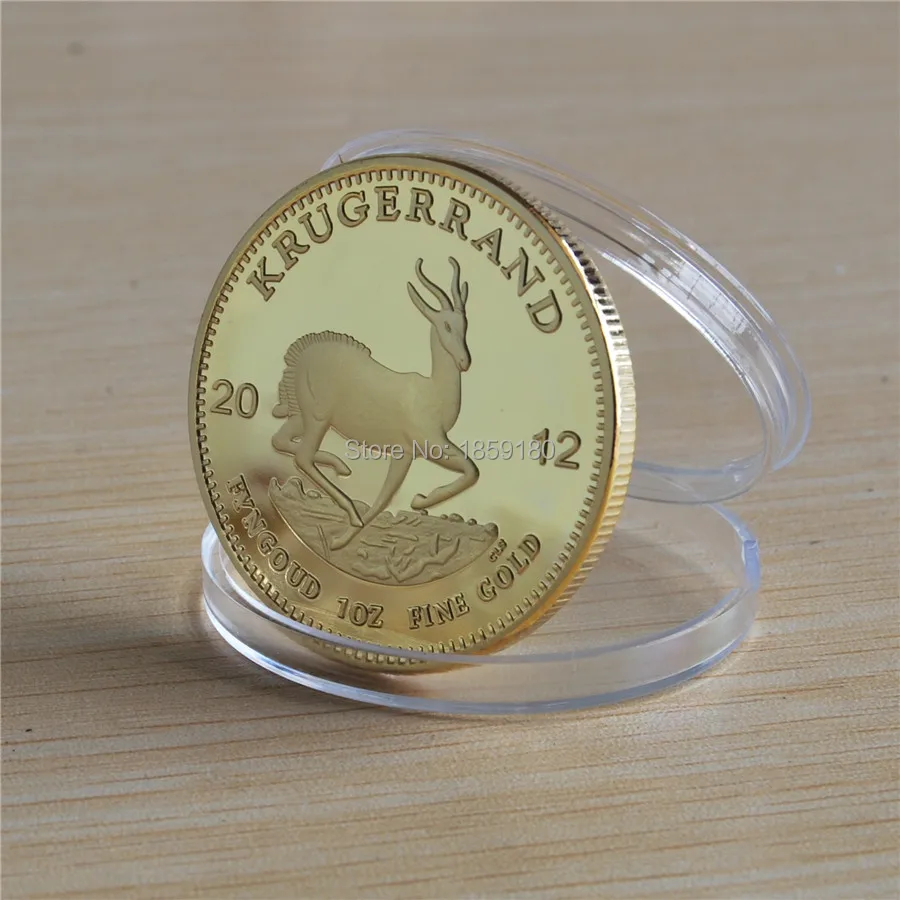 

40*3mm No copy Krugerrand 2012 coin,free shipping 20pcs/lot 1OZ FINE GOLD-Plating South Africa Gold Coin